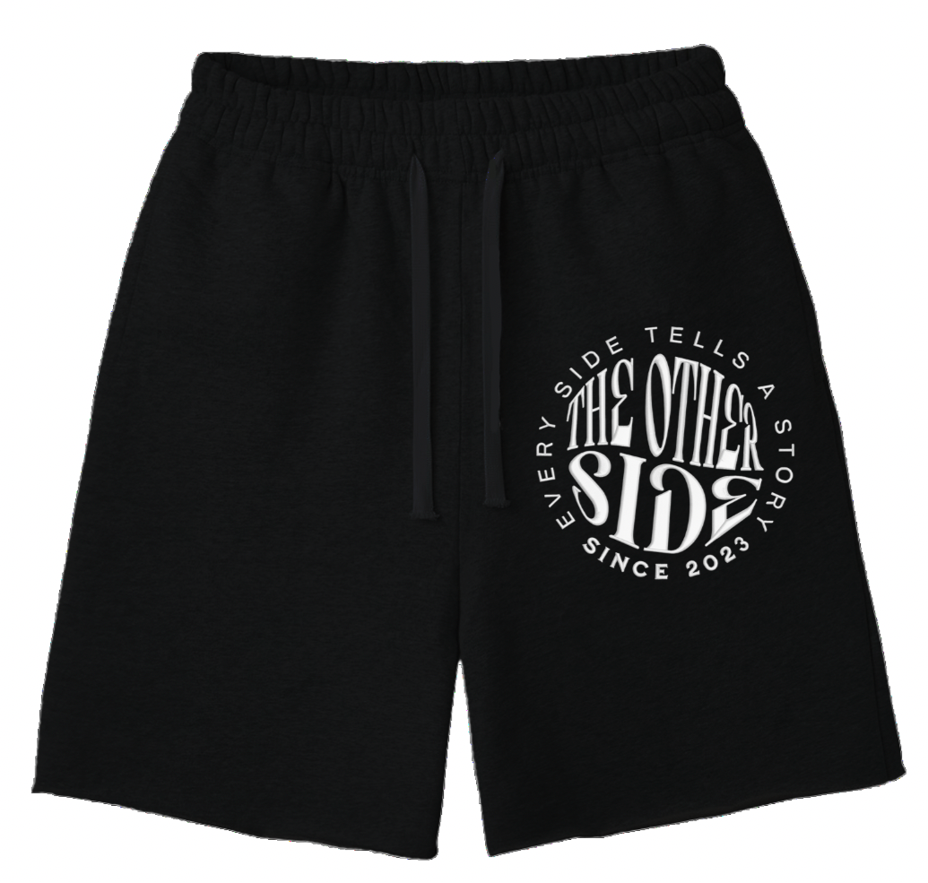 Black Slogan Shorts