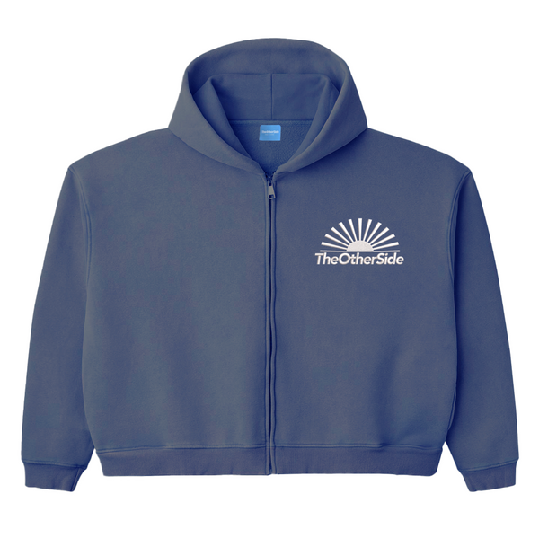 Slate Blue Shine Zip Up